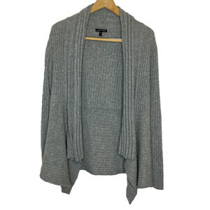 Women's Small Eileen Fisher 100% Cashmere Gray Ribbed Open Knit Cardigan